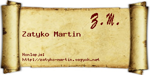 Zatyko Martin névjegykártya