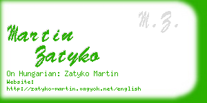 martin zatyko business card